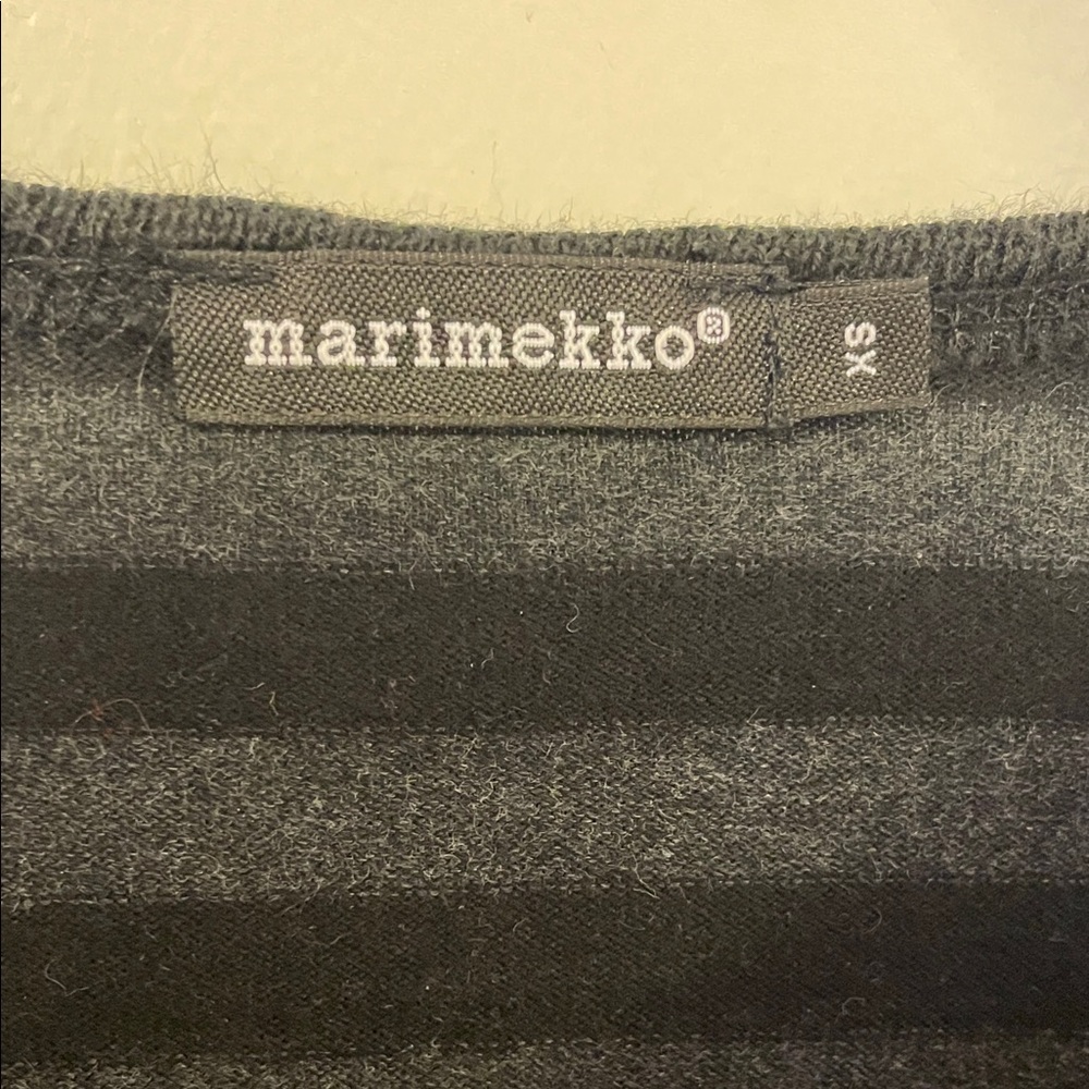 Marimekko Black & Gray Striped Long Sleeve nightgown